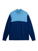 Jeff Windbreaker Sweater Estate Blue Men J.Lindeberg Clothing 66XF507 - Image 5