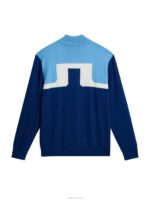 Jeff Windbreaker Sweater Estate Blue Men J.Lindeberg Clothing 66XF507 - Image 6