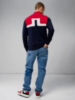 Jeff Windbreaker Sweater Navy Men J.Lindeberg Clothing 66XF2336 - Image 2