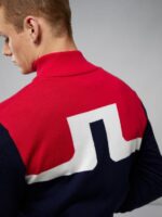 Jeff Windbreaker Sweater Navy Men J.Lindeberg Clothing 66XF2336 - Image 4