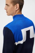 Jeff Windbreaker Sweater Navy Men J.Lindeberg Clothing 66XF506 - Image 3
