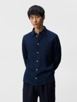 Jersey Slim Shirt Navy Men J.Lindeberg Clothing 66XF1182