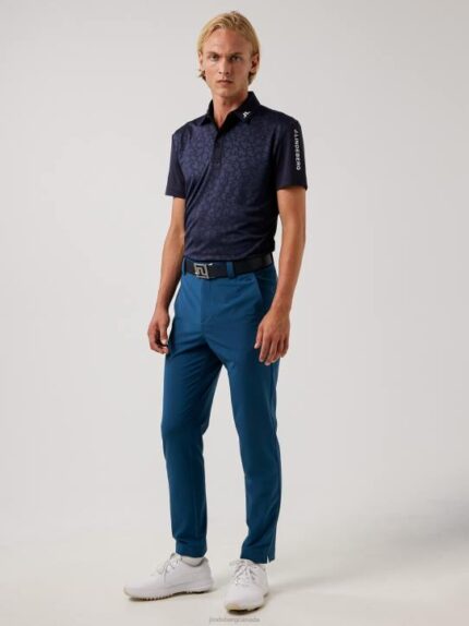 Joel Golf Polo Navy Men J.Lindeberg Clothing 66XF2117