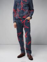 Johnny Star Printed Jeans Navy Men J.Lindeberg Clothing 66XF2578