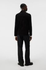 Jonah Suede Overshirt Black Men J.Lindeberg Clothing 66XF1163