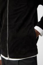 Jonah Suede Overshirt Black Men J.Lindeberg Clothing 66XF1163 - Image 4