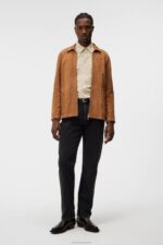 Jonah Suede Overshirt Chipmunk Men J.Lindeberg Clothing 66XF1162 - Image 2