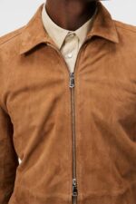 Jonah Suede Overshirt Chipmunk Men J.Lindeberg Clothing 66XF1162 - Image 3
