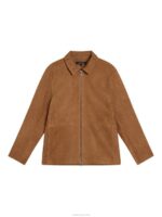 Jonah Suede Overshirt Chipmunk Men J.Lindeberg Clothing 66XF1162 - Image 5
