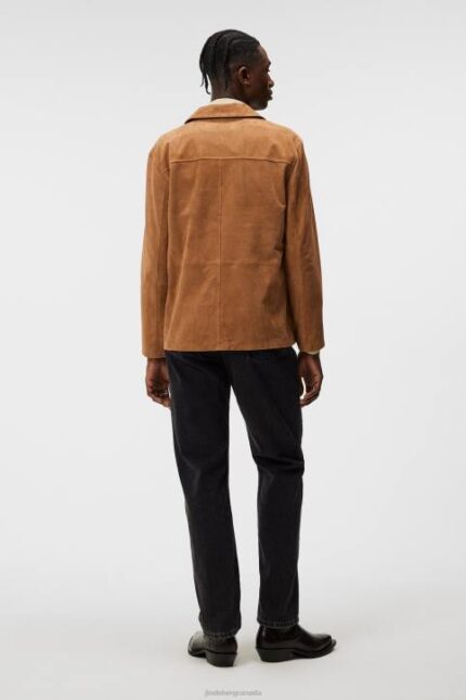 Jonah Suede Overshirt Chipmunk Men J.Lindeberg Clothing 66XF1162
