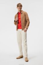 Jonah Suede Overshirt Tiger Brown Men J.Lindeberg Clothing 66XF1196 - Image 2