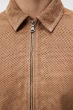 Jonah Suede Overshirt Tiger Brown Men J.Lindeberg Clothing 66XF1196 - Image 3
