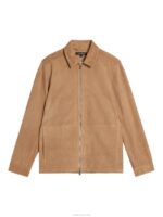 Jonah Suede Overshirt Tiger Brown Men J.Lindeberg Clothing 66XF1196 - Image 4
