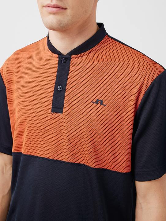 Jordan Relaxed Fit Polo Navy Men J.Lindeberg Clothing 66XF2074 - Image 3