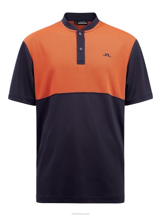 Jordan Relaxed Fit Polo Navy Men J.Lindeberg Clothing 66XF2074 - Image 4