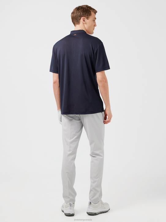 Jordan Relaxed Fit Polo Navy Men J.Lindeberg Clothing 66XF2074 - Image 1
