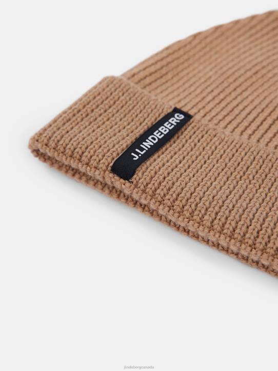 Juan Merino Beanie Tiger Brown Men J.Lindeberg Accessory 66XF2533 - Image 1