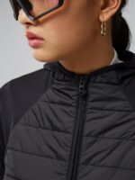 Keisha Hybrid Hooded Jacket Black Women J.Lindeberg Clothing 66XF2858 - Image 4