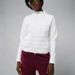 Keisha Hybrid Hooded Jacket White Women J.Lindeberg Clothing 66XF2857