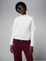 Keisha Hybrid Hooded Jacket White Women J.Lindeberg Clothing 66XF2857