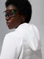 Keisha Hybrid Hooded Jacket White Women J.Lindeberg Clothing 66XF2857 - Image 4