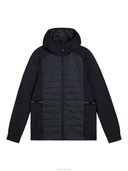 Kenny Hybrid Hooded Jacket Black Men J.Lindeberg Clothing 66XF2422
