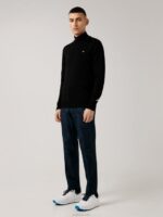 Kian Zipped Golf Sweater Black Men J.Lindeberg Clothing 66XF665 - Image 2