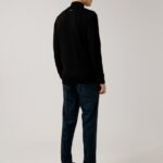 Kian Zipped Golf Sweater Black Men J.Lindeberg Clothing 66XF665