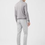 Kian Zipped Golf Sweater Grey Melange Men J.Lindeberg Clothing 66XF664