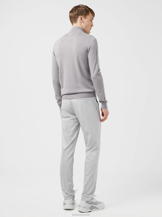 Kian Zipped Golf Sweater Grey Melange Men J.Lindeberg Clothing 66XF664 - Image 1