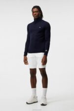 Kian Zipped Golf Sweater Navy Men J.Lindeberg Clothing 66XF666 - Image 2