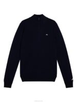 Kian Zipped Golf Sweater Navy Men J.Lindeberg Clothing 66XF666 - Image 5