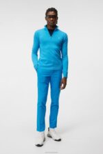 Kian Zipped Sweater Brilliant Blue Men J.Lindeberg Clothing 66XF657 - Image 2