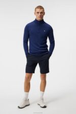 Kian Zipped Sweater Estate Blue Men J.Lindeberg Clothing 66XF558 - Image 2