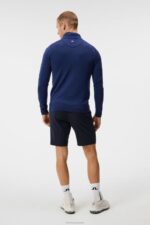 Kian Zipped Sweater Estate Blue Men J.Lindeberg Clothing 66XF558