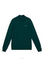 Kian Zipped Sweater Rain Forest Men J.Lindeberg Clothing 66XF655 - Image 4