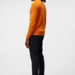 Kian Zipped Sweater Russet Orange Men J.Lindeberg Clothing 66XF658