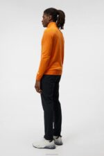 Kian Zipped Sweater Russet Orange Men J.Lindeberg Clothing 66XF658