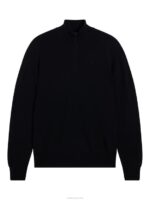 Kiyan Quarter Zip Sweater Black Men J.Lindeberg Clothing 66XF2274 - Image 4