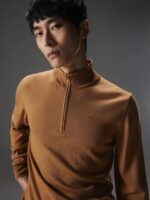 Kiyan Quarter Zip Sweater Chipmunk Men J.Lindeberg Clothing 66XF2273 - Image 3