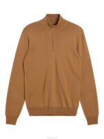 Kiyan Quarter Zip Sweater Chipmunk Men J.Lindeberg Clothing 66XF2273 - Image 4
