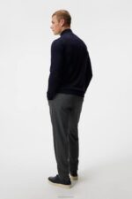 Kiyan Quarter Zip Sweater Navy Men J.Lindeberg Clothing 66XF1042