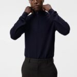 Kiyan Quarter Zip Sweater Navy Men J.Lindeberg Clothing 66XF990