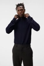 Kiyan Quarter Zip Sweater Navy Men J.Lindeberg Clothing 66XF990