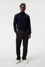 Kiyan Quarter Zip Sweater Navy Men J.Lindeberg Clothing 66XF990 - Image 3
