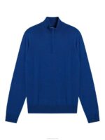 Kiyan Quarter Zip Sweater Navy Peony Men J.Lindeberg Clothing 66XF2275 - Image 4