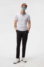 Kv Polo Light Grey Melange Men J.Lindeberg Clothing 66XF281 - Image 2