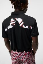 Kv Print Polo Black Men J.Lindeberg Clothing 66XF27 - Image 3