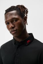 Kv Print Polo Black Men J.Lindeberg Clothing 66XF27 - Image 4