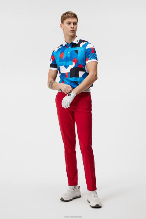 Kv Print Polo Brilliant Blue Big Bridge Men J.Lindeberg Clothing 66XF273 - Image 2